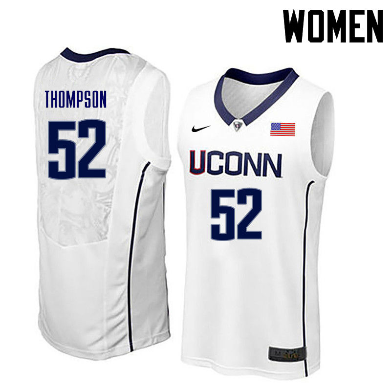 Women Uconn Huskies #52 Corny Thompson College Basketball Jerseys-White - Click Image to Close